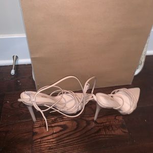 Strapy nude heels